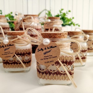 Cadeau personnalisé pour bougies, cadeau de fiançailles, cadeaux personnalisés pour invités, cadeaux de bougies de mariage, bougie en verre - 10 PCS