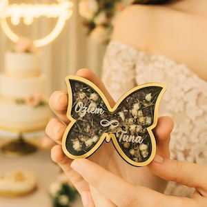 Personalized Butterfly Magnet – Custom Gift for Engagement, Birthday, Bridal Shower, Henna Night, Sweet 16