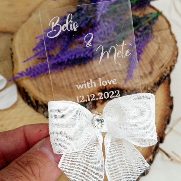Transparent Acyrilic  Personalized Wedding Favors, Bridal Shower, Engagement Gifts, Personalized Gift, Baptism Magnet, Birthday Gift,