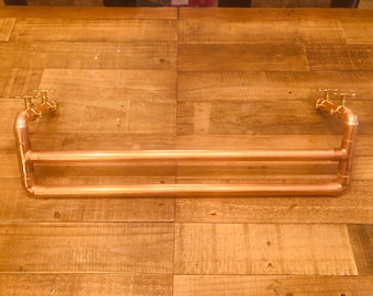Handmade Copper towel rail, kitchen copper towel rail, bathroom copper towel rail