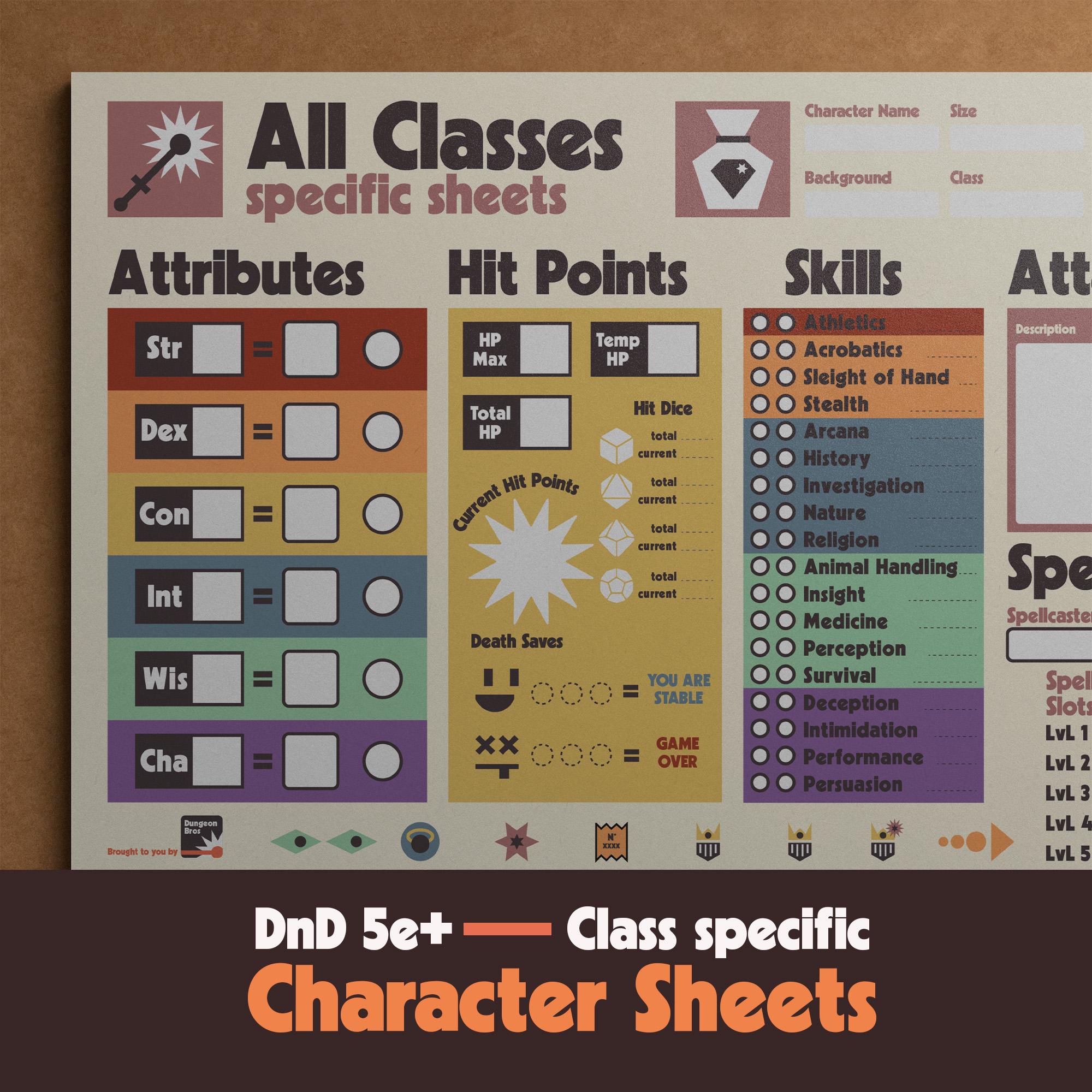 Dungeons & Dragons 2024 Character Sheets Player Accessories – Outrider