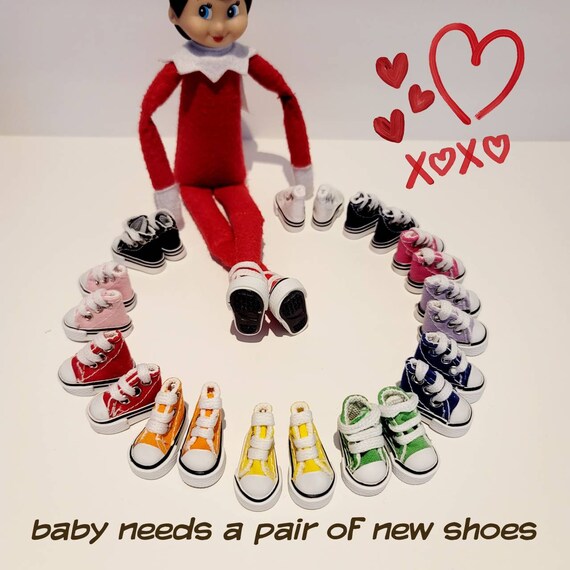 Elf Sneakers  Mini Canvas Sneakers  Doll Miniature Shoes