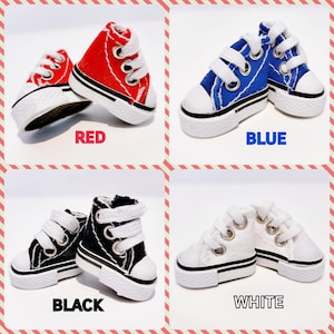 Mini Canvas Sneakers | Doll Miniature Shoes | Christmas Elf Accessories