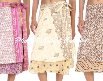 Wholesale Lot Indian Silk Mini Skirts, Vintage Silk Skirt, Bohemian Skirts, Wrap Sari Skirts, Women Hippie Summer Skirts , Womens Silk Skirt