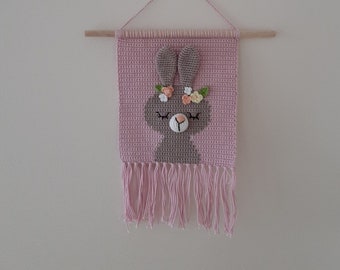 Wall decoration pattern animal knitted cotton, crochet by hand, baby gift, newborn, babyshower, birth