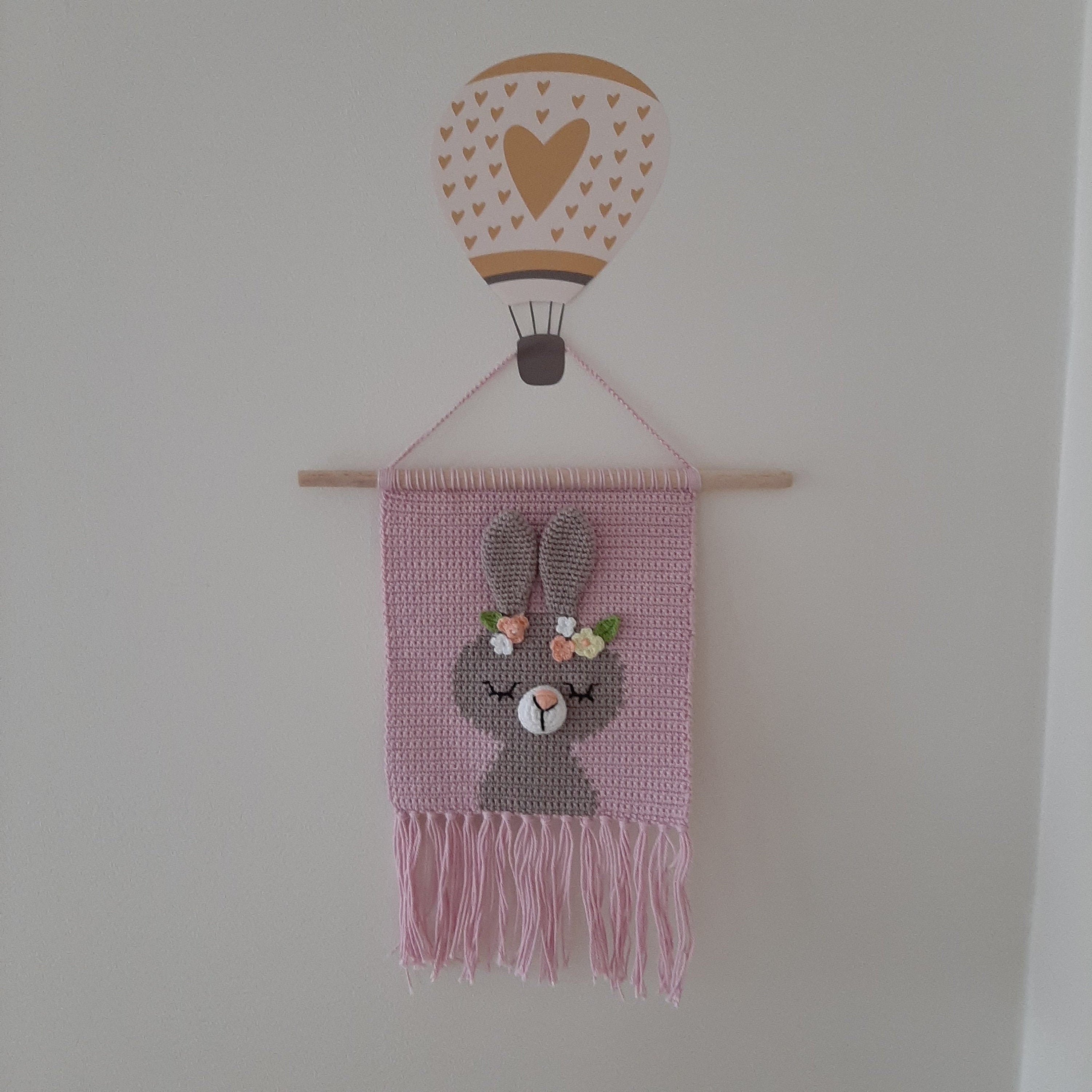 Décoration Murale Motif Animal en Coton Tricoté, Crochet à La Main, Cadeau Bébé , Nouveau Né, Babysh