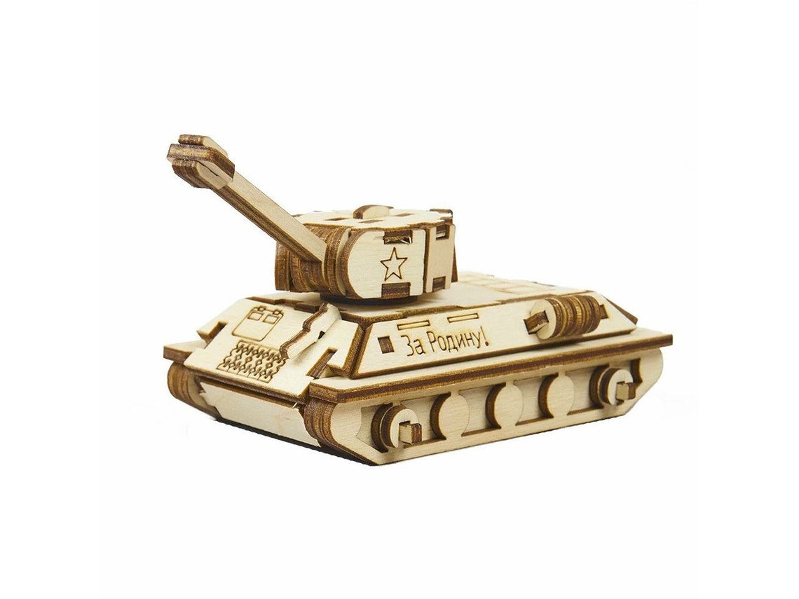 3D Wooden Puzzle. T34 Tank. Wooden Constructor. Fine Motor Etsy