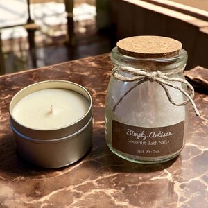 Bath Salts & Candle, Handmade Gift