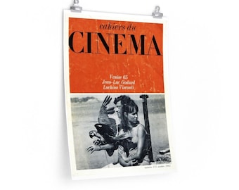 Cahiers Du Cinema, 1965 Jean-Luc Godard Film Poster, Matte Vertical Print