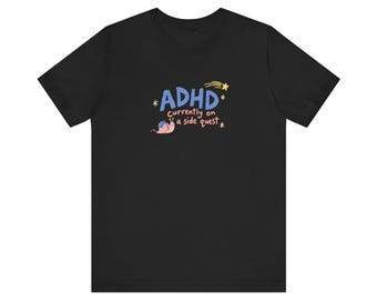 ADHD Side Quest Shirt, Funny Snail Graphic Tee, Pastel Doodle T-Shirt, Whimsical ADHD Gift