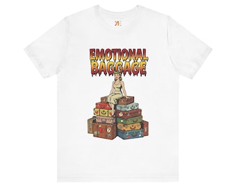 My Emotional Baggage- Watercolor Tee - Soft Cotton Vintage-Inspired T-Shirt for Her, Artistic Retro Print, Expressive & Unique Fashion