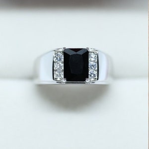 Natural Onyx Ring, Mens Onyx Ring, Black Onyx Ring, Onyx Stone Ring, Mens Wedding Gift Ring, Sterling Silver Mens Ring, Signet Onyx Ring
