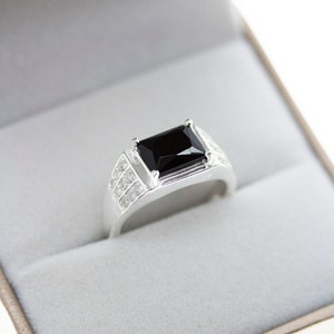 Natural Onyx Ring, Mens Onyx Ring, Black Onyx Ring, Onyx Stone Ring, Mens Wedding Gift Ring, Sterling Silver Mens Ring, Signet Onyx Ring