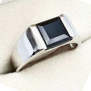 Natural Onyx Ring, Mens Onyx Ring, Black Onyx Ring, Onyx Stone Ring, Mens Wedding Gift Ring, Sterling Silver Mens Ring, Signet Onyx Ring