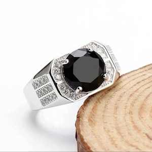 Natural Onyx Ring, Mens Onyx Ring, Black Onyx Ring, Onyx Stone Ring, Mens Wedding Gift Ring, Sterling Silver Mens Ring, Signet Onyx Ring