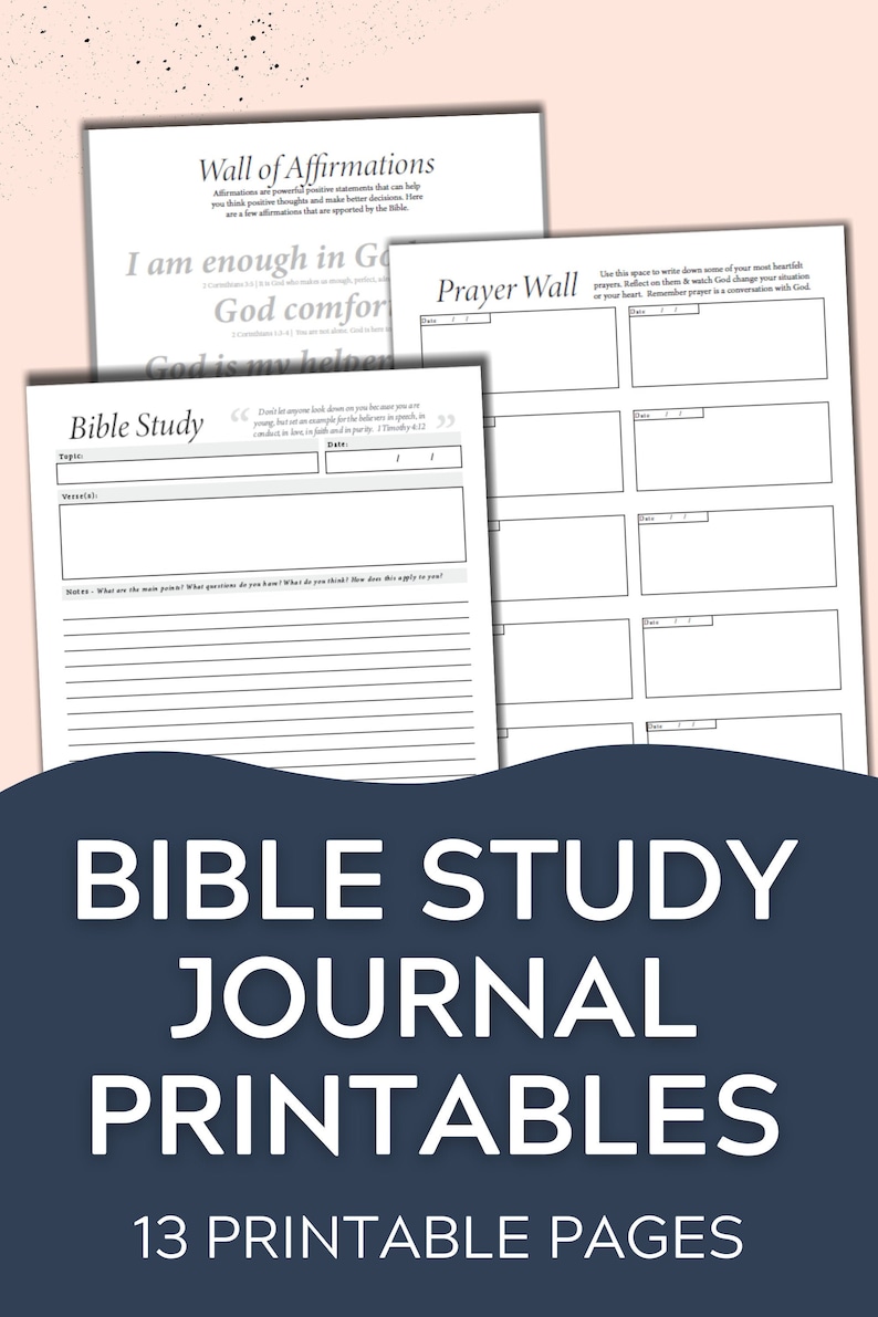 Printable Bible Study Journal Bible Devotional. Prayer Wall Etsy