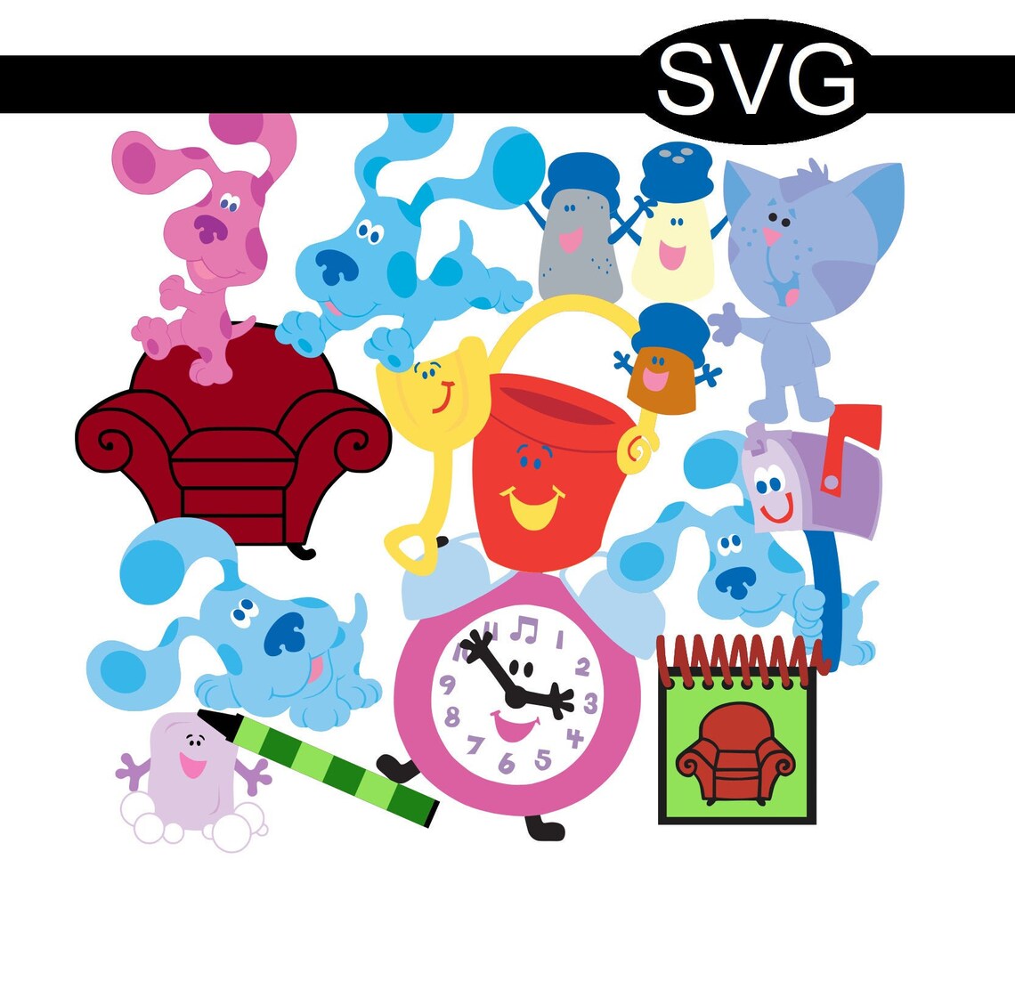 Download Blue's Clues Bundle of Layered SVG Files | Etsy