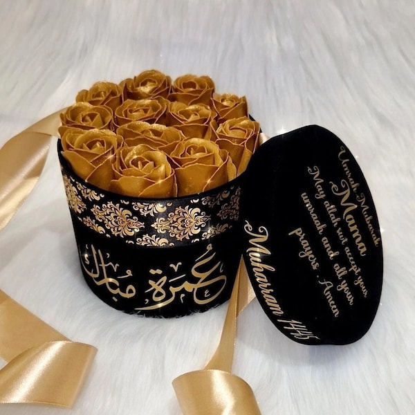 Coffret cadeau personnalisé de la Omra, cadeau de la Omra, coffret cadeau roses pour toujours, cadeau islamique, cadeau du hajj, Omra moubarak