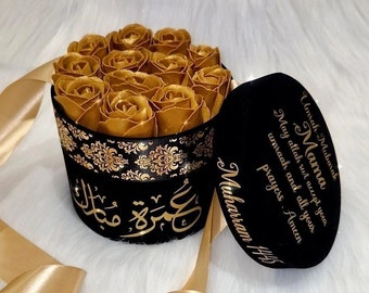 Personalised umrah gift box, umrah gift, forever roses gift box,islamic gift,hajj gift,umrah mubarak