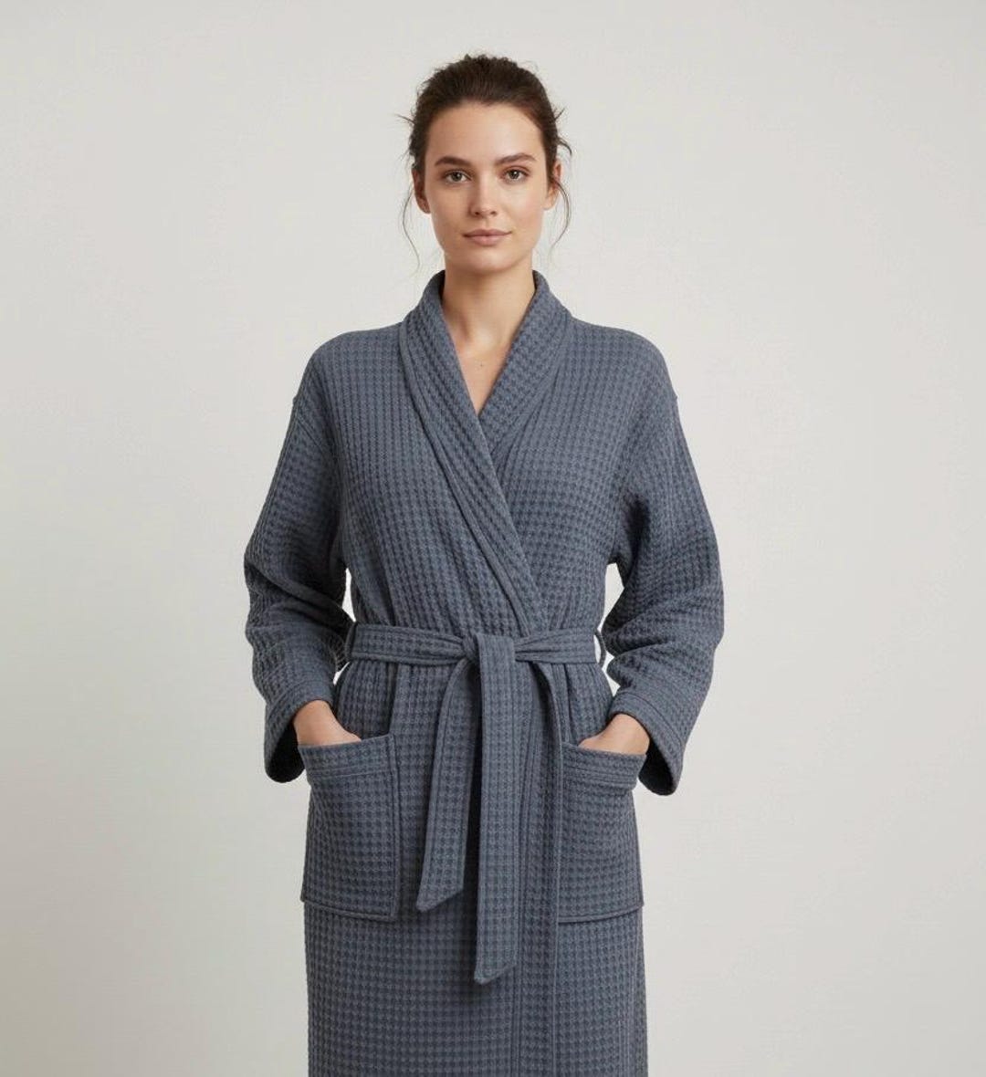 Presidential Turkish Robe Unisex Waffle Turkish Cotton Bathrobe – Soft Cotton Kimono Robe ...