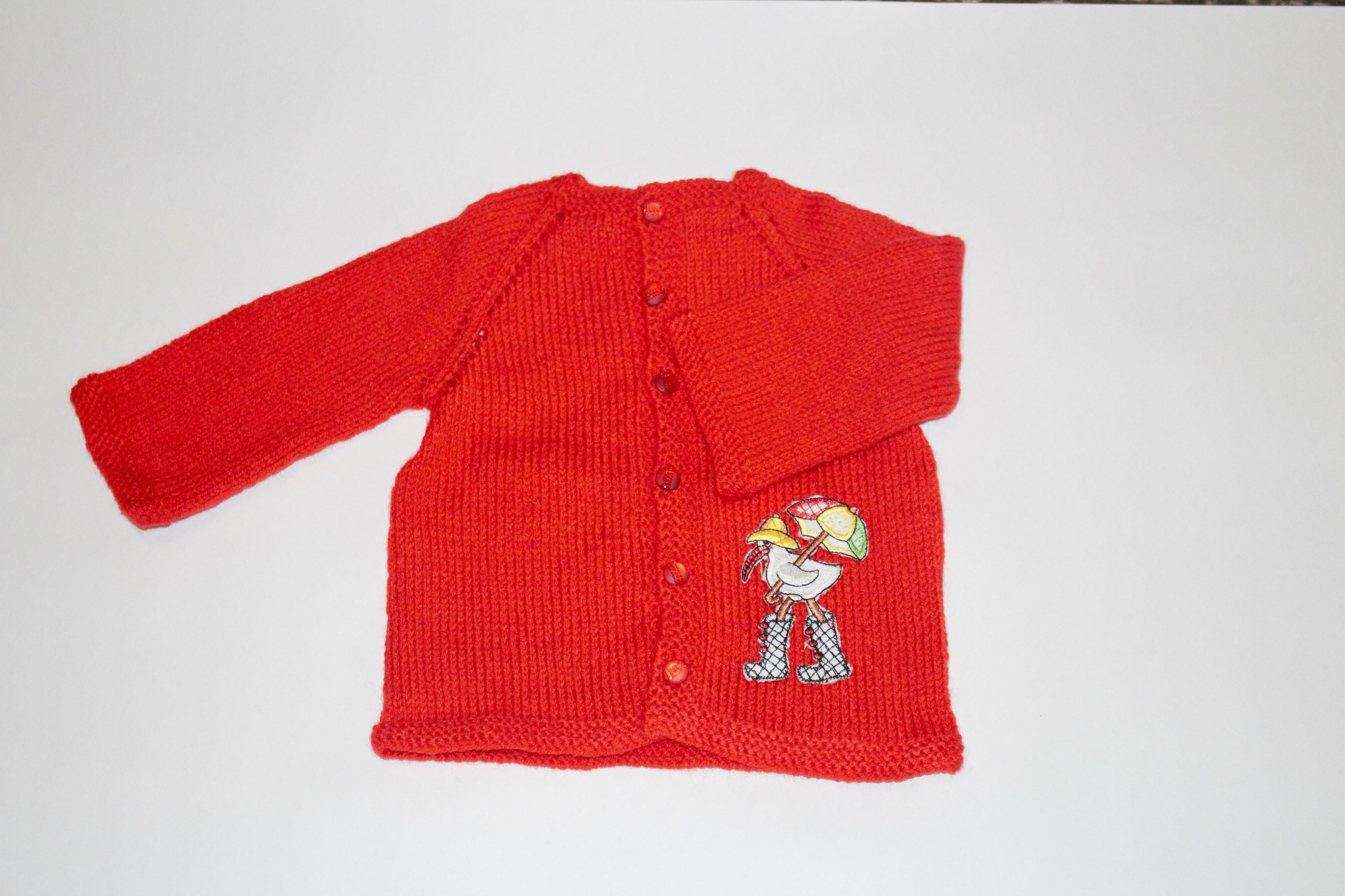 BABY RED CARDIGAN Handgemaakt 12 18 maanden / 1 leeftijd Etsy