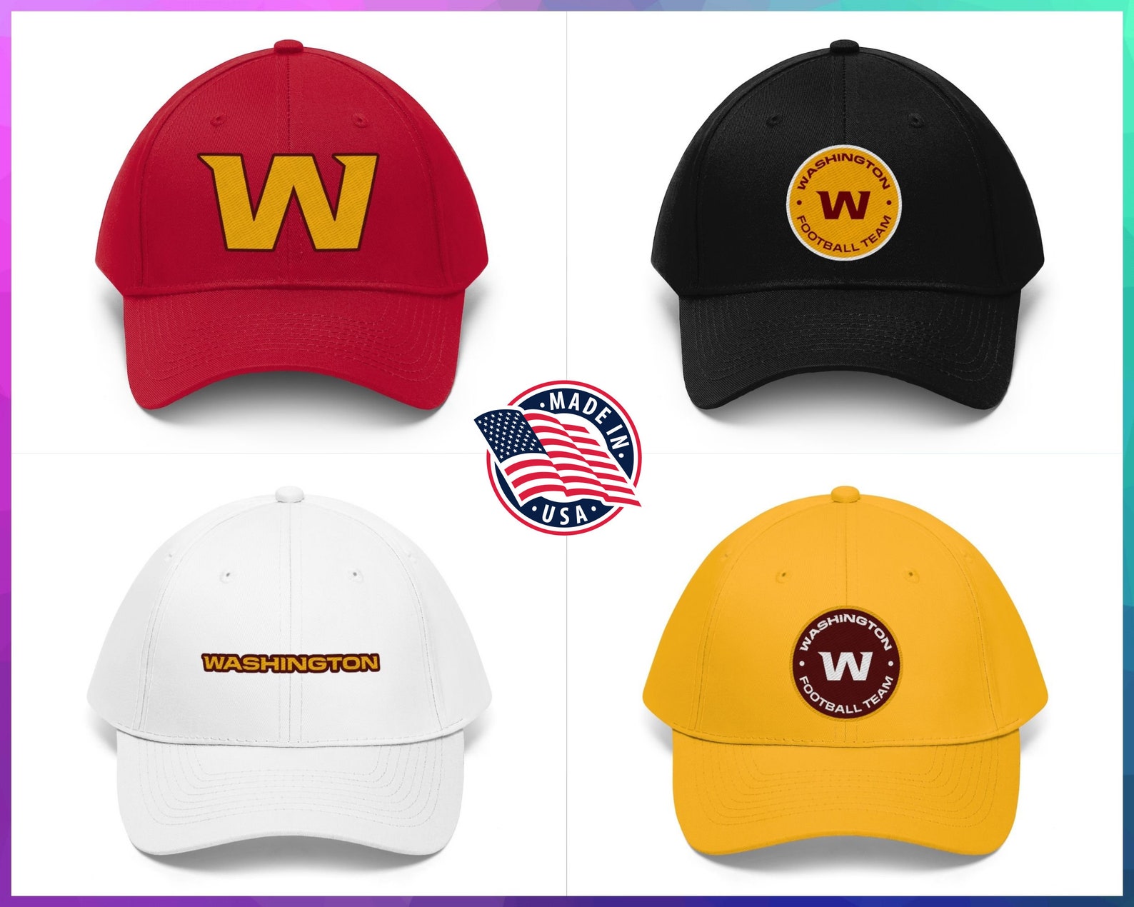 Washington Football Team Hats National Football League Hats Etsy
