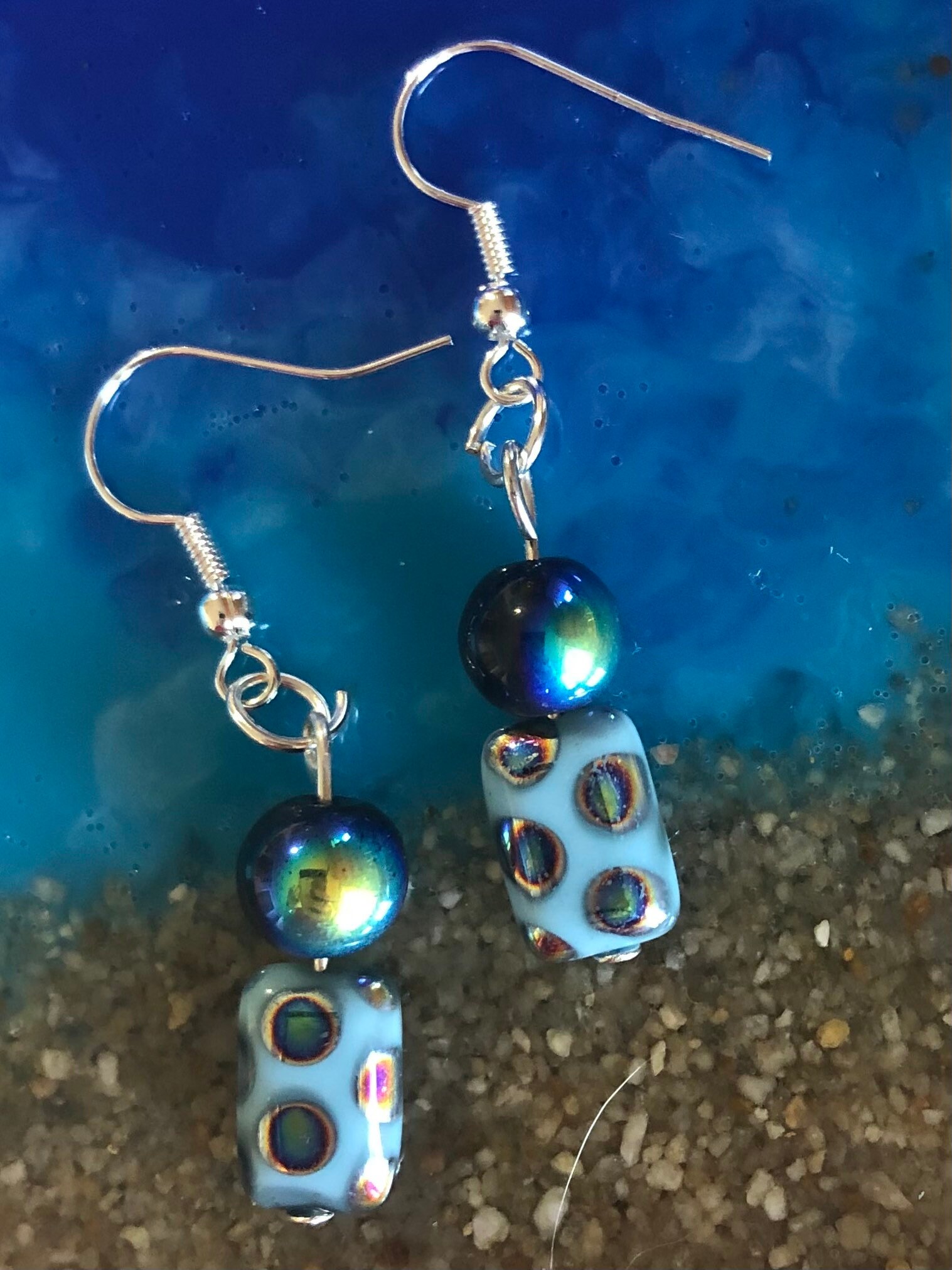 Glass Bead Dangle Earrings Etsy