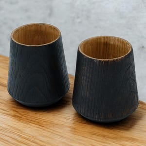 Handmade White Oak Whiskey Glass – Premium Quercus Alba Wood Set of 2, best for gift, best for her
