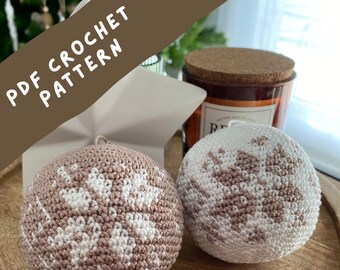 Nordic pattern crochet Christmas ornament PDF pattern