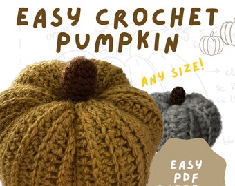 Easy crochet pumpkin autumn pdf pattern