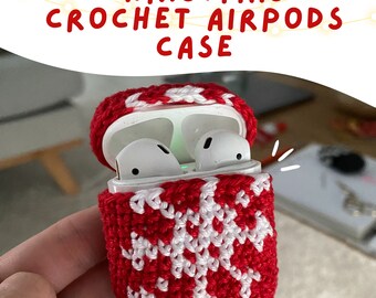 Easy Christmas snowflake Airpods crochet case PDF pattern