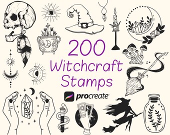 200 Hexen Procreate Briefmarken | Celestial, Kristall, Tränke (Kommerzielle Nutzung)