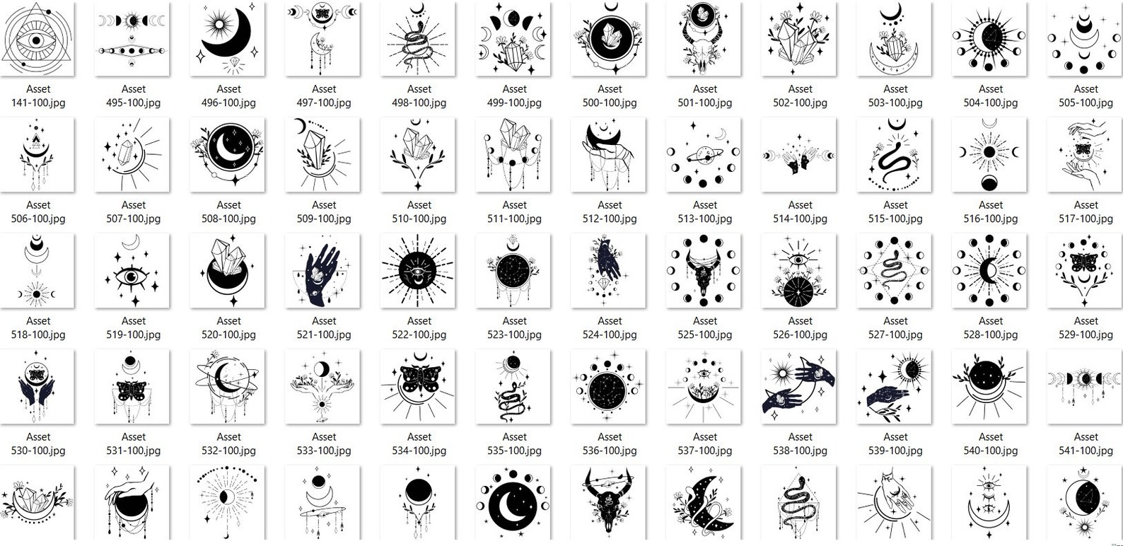 230 Mystical Moon Procreate Stamps: Celestial, Witchcraft & Magic - Etsy