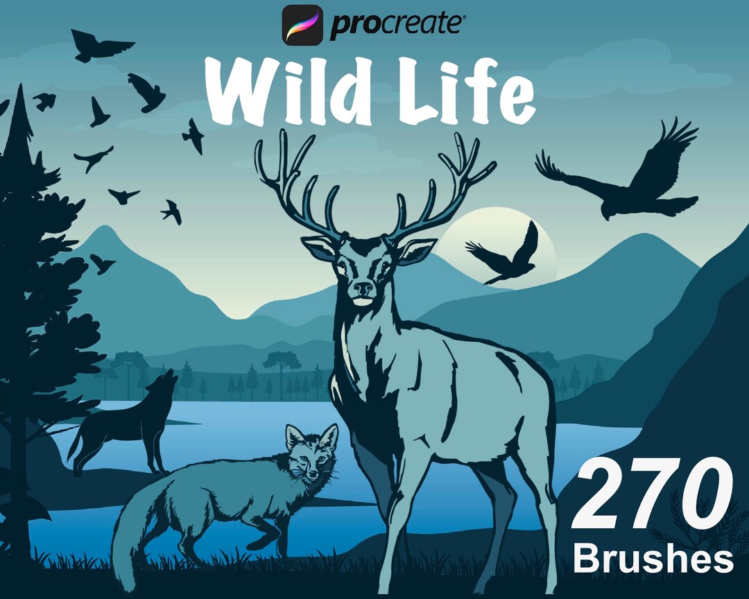 Procreate Wild Animals Stamps, Wild Life Stamps, Landscape Brushes for ...