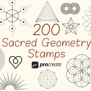 200 Sacred Geometry Procreate Stamps | Minimalistic Tattoo Stamps | Procreate Essentials | Shape Procreate Stamps | Commercial Use Included