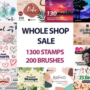 1500 Procreate Brushes and Stamps Bundle (Digital Download)