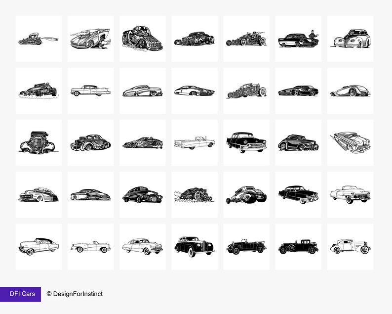 Car Stamp Brushes Procreate Retro Cars Stamps Modern & Etsy