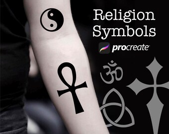 Procreate Religion Tattoo Stamps | 350 Symbol Brushes for iPad Artists