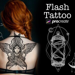 130 Procreate tattoo BUNDLE, magic tattoo stamps, tattoo stencils brushset, tattoo design, tattoo art, woman tattoo
