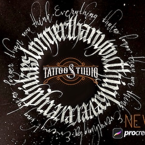 Procreate Blackletter Brushes: Gothic Calligraphy, Tattoo Art (Digital Brushes)