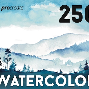 250 Procreate Watercolor BUNDLE ,Watercolor procreate brushes, watercolor procreate stamps, watercolor art stamps for ipad