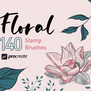 140 Procreate flower stamps, procreate flower brushes, procreate stamp brush, floral procreate, floral procreate, Instant download