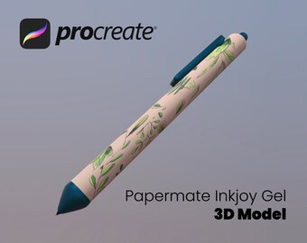 Procreate 3D Gel Pen Model | Paper Mate Inkjoy Mockup for iPad