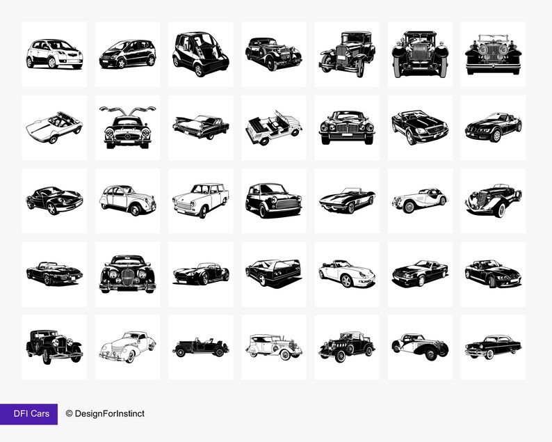 Car Stamp Brushes Procreate Retro Cars Stamps Modern & Etsy
