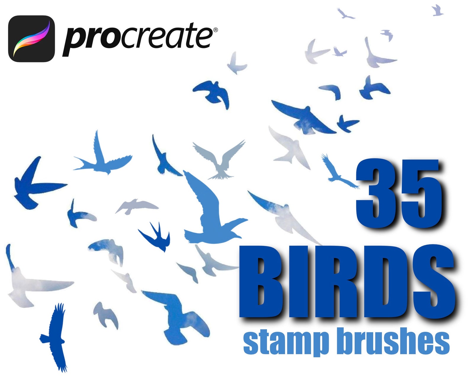 35 Procreate Birds Stamp Brushes Birds Brushes For iPad Etsy