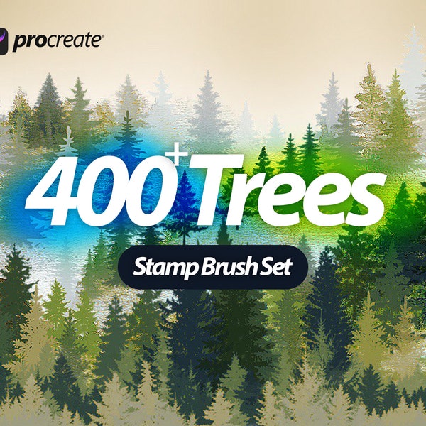 400 Procreate Tree Stamp Brushes, Procreate Tree Brushes, Nature, Landscape, Botanical, Procreate Stamps, Procreate Bürste