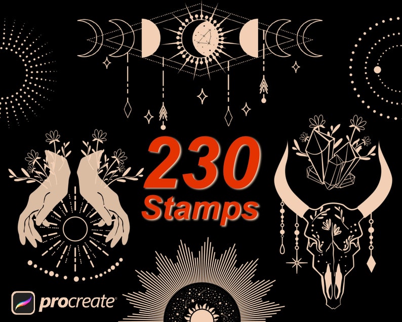 Procreate Magic Brushes Procreate Moon Stamps Galaxy Etsy
