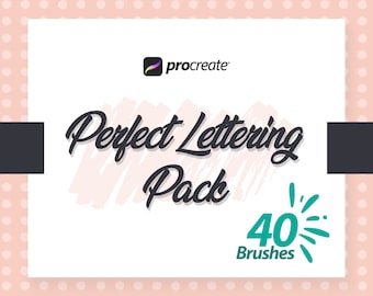 40 Lettering Brushes for Procreate, Create Calligraphy on iPad,  Instant Download brushes set