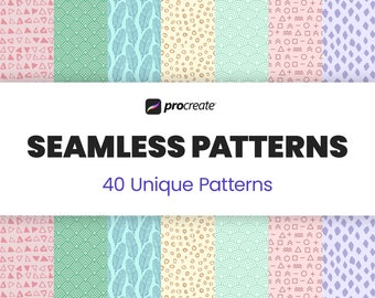 40 pincéis de padrões contínuos do Procreate (download digital)