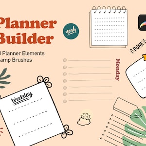 Procreate Doodle Planner Builder, 60 Planner Stamps, Planner Stickers,  Procreate Brushes, Digital Planner, Printable, Procreate Notes